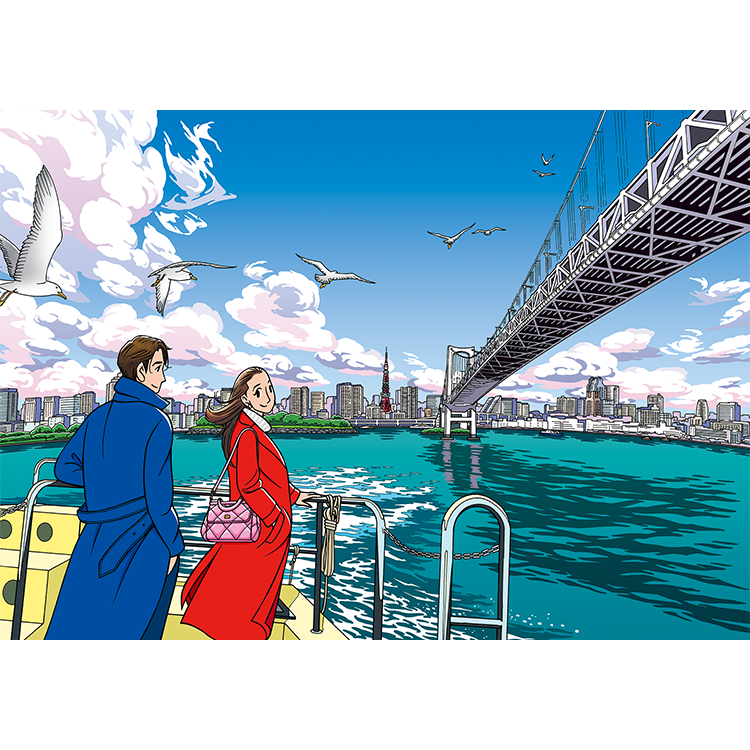 暦を巡る冒険〜東京こよみ〜 1月イラスト（2022年）