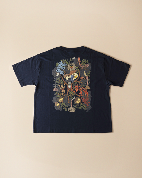 BRÚ NA BÓINNE×Bhajju Shyam KYOTO Tシャツ 2026 [Gond Life]-Navy